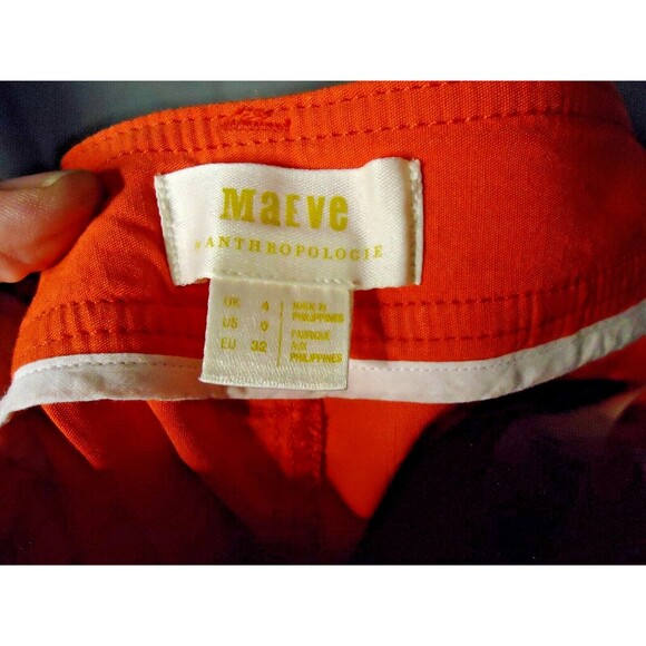 Maeve Cropped Wide-Leg Pants Womens Size 0 Bright Orange RN66170 Msrp $118 New - Picture 5 of 11